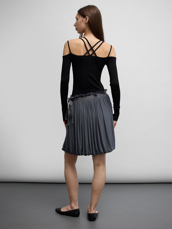 CNC Grey Balloon Midi Skirt 