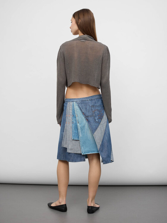 Michiko Koshino Denim Midi Skirt 