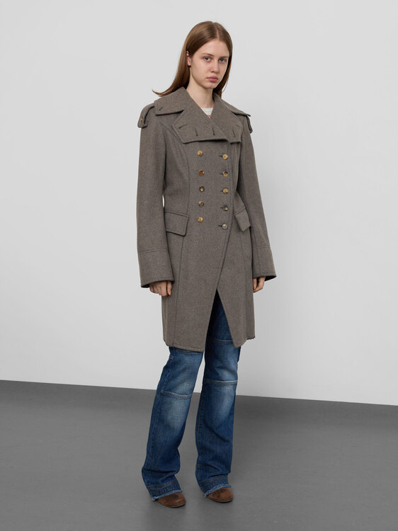 Plein Sud Grey Wool Coat 