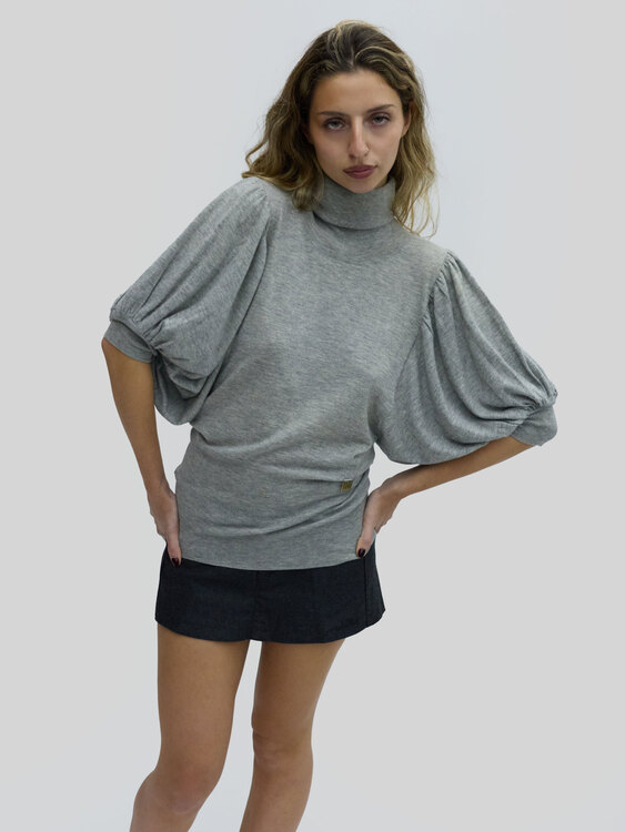 Iceberg Grey Puff Sleeves Jumper 