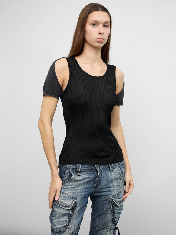 Cut-Out Details Knit Top 