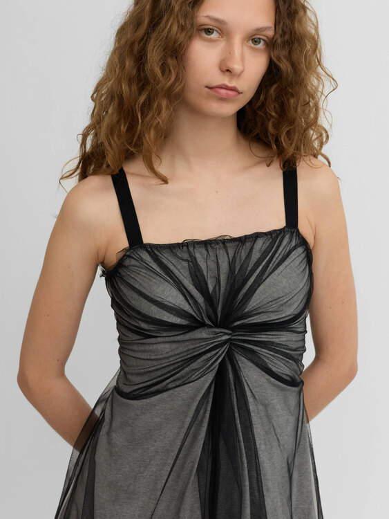 Valentino Cotton And Mesh Mini Dress 