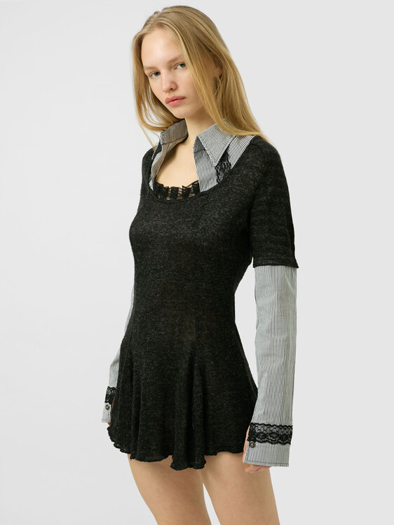 Integrated Shirt Mini Dress 