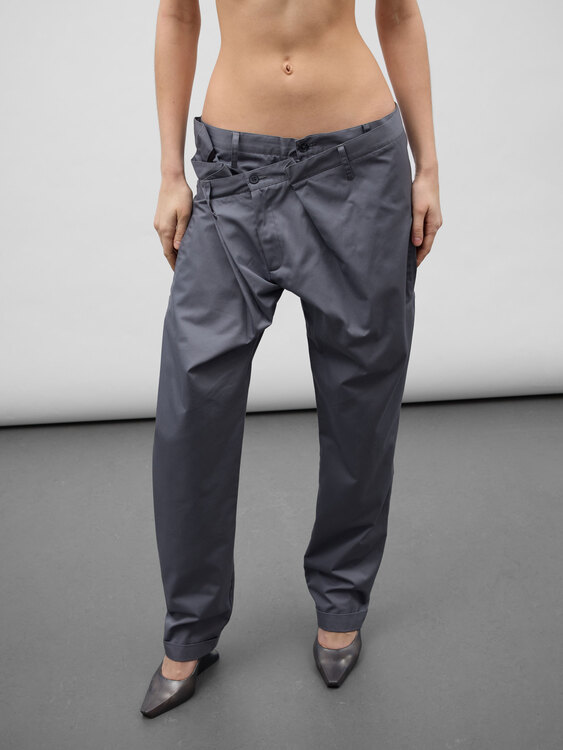 Grey Double Waist Trousers 