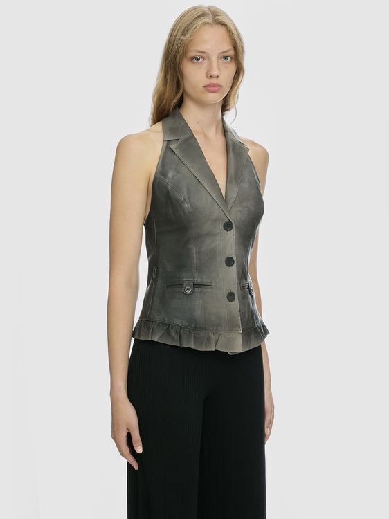 Leather Halter Vest 