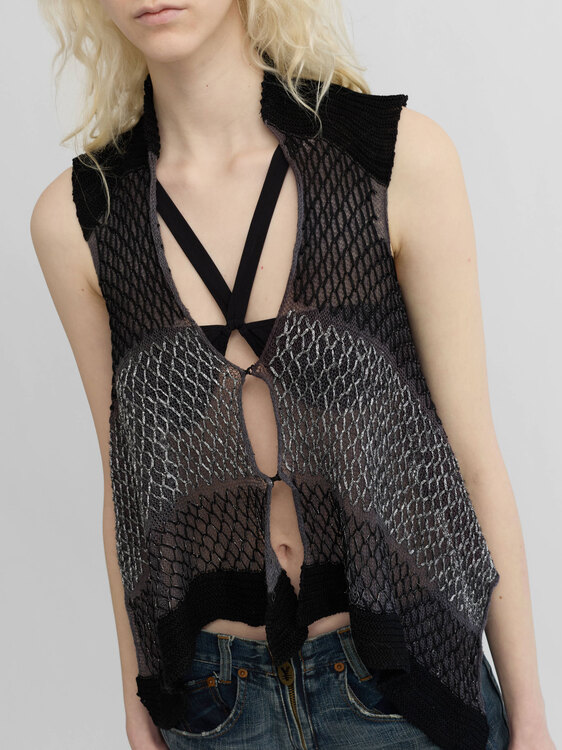 Draped Open Knit Top 