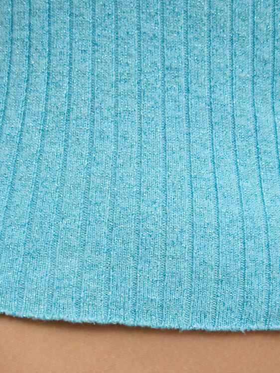 Mesh & Lurex One Shoulder Top 