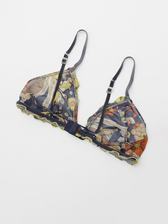 Miss Sixty Psychedelic Print Silk Bra 