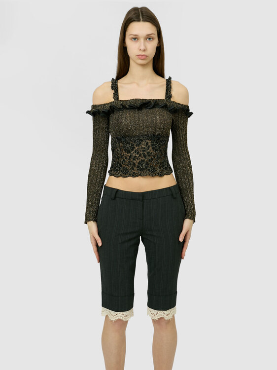 Cold Shoulder Lurex Top 