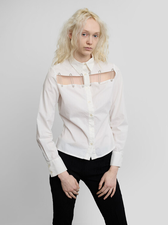 White Cutout Shirt 