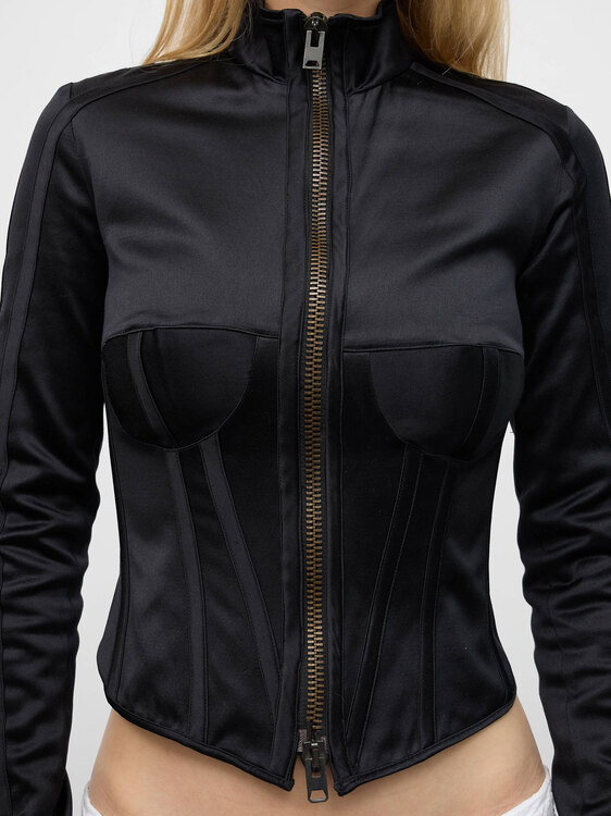 Extē Black Satin Corset Top 