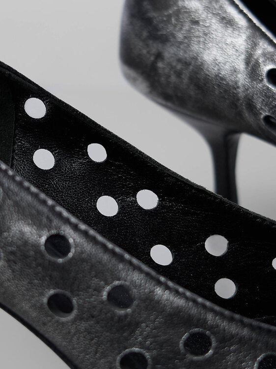 Silver And Grey Distressed Effect Heels 