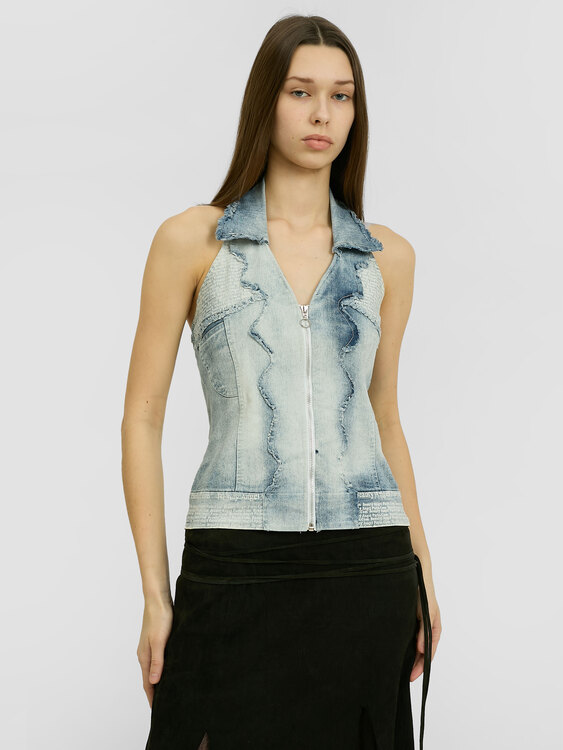 Denim Halter Vest 