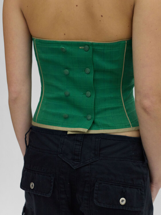 Sportmax Green Bustier Top 