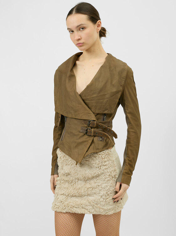 Asymmetric Leather Jacket 