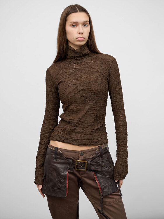 Plein Sud Crinkle Mesh Top 