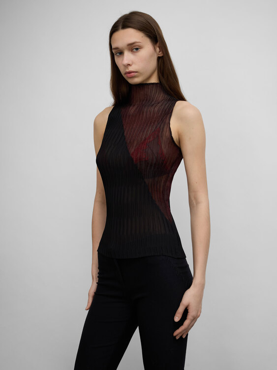 Extē Pleated Chiffon Top 