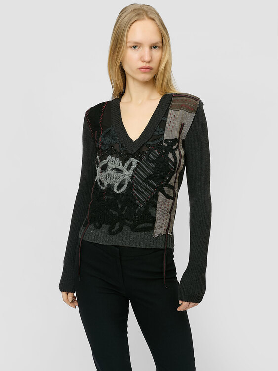 Wool Patchwork Jumper 