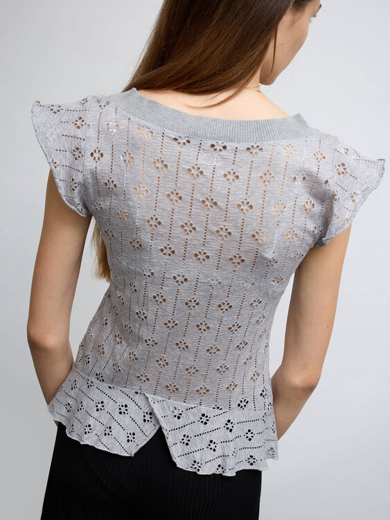 Nolita Gray Open Knit Vest 