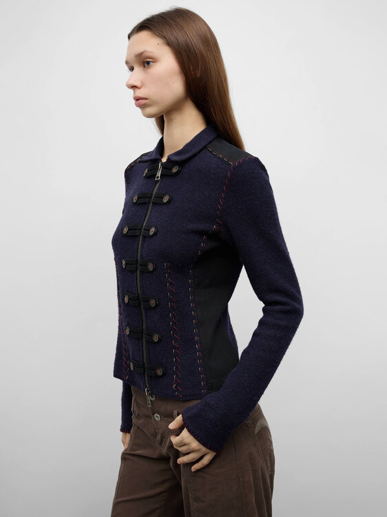 Merino Wool Zip Up Jacket 