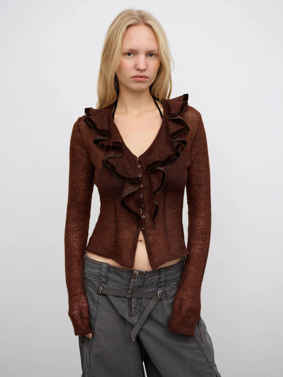 Plein Sud Open-Knit Cardigan 