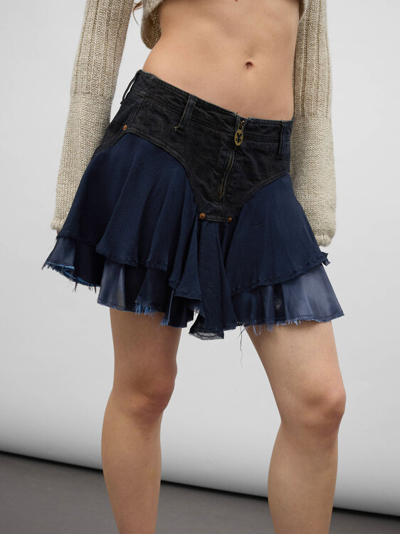 Michiko Koshino Deconstructed Mini Skirt 