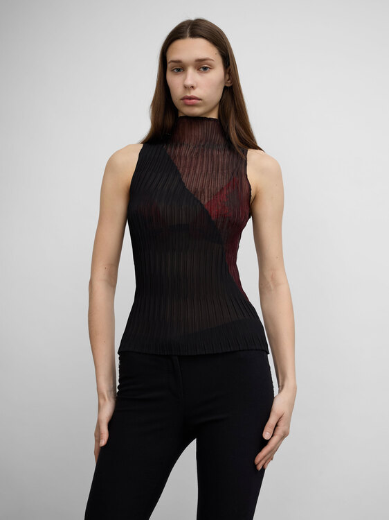 Extē Pleated Chiffon Top 