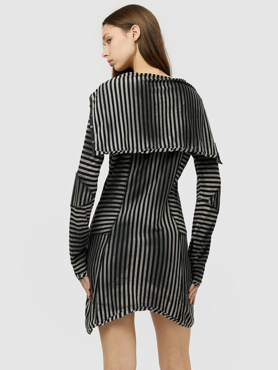 Deconstructed Striped Robe Dress 