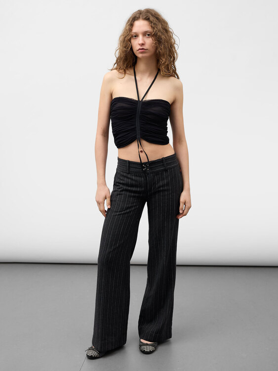 Michiko Koshino Wool Pinstripe Trousers 
