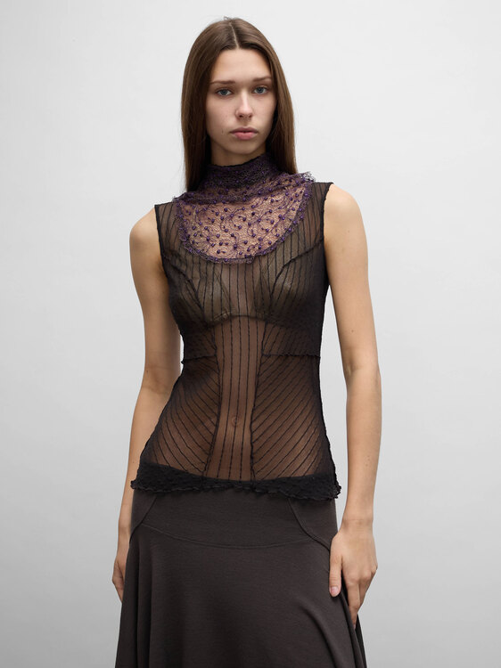Mesh Turtleneck Top 