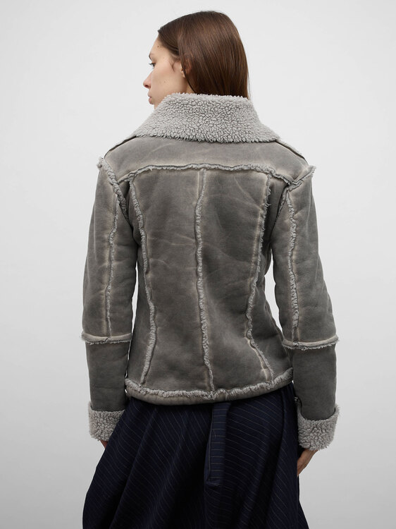 Grey Shearling Jacket 