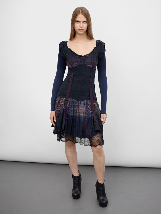 Deconstructed Midi Bustier Dress 