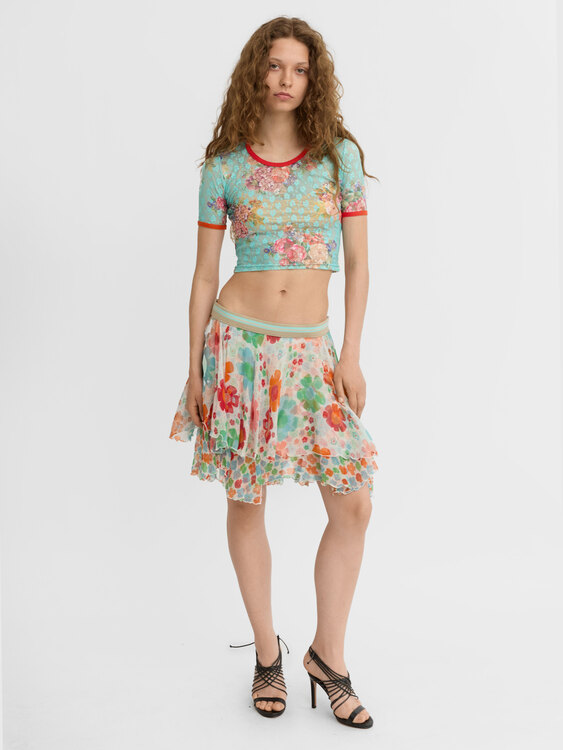 Plein Sud Layered Chiffon Skirt 