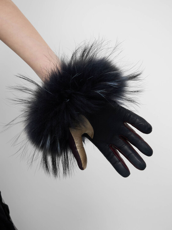 Sportmax Leather & Fur Gloves 