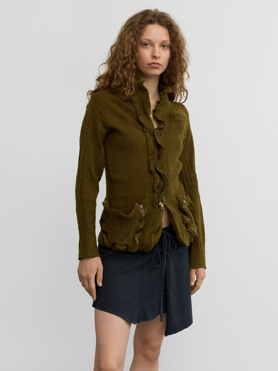  One Hundred Khaki Felt Jacket 