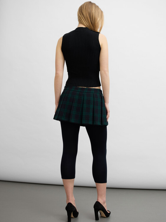 Velvet And Rib Knit Vest 