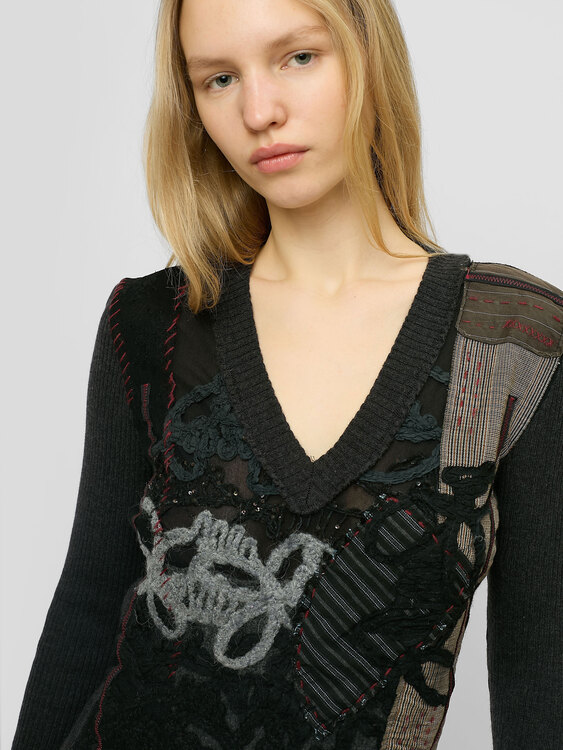 Wool Patchwork Jumper 