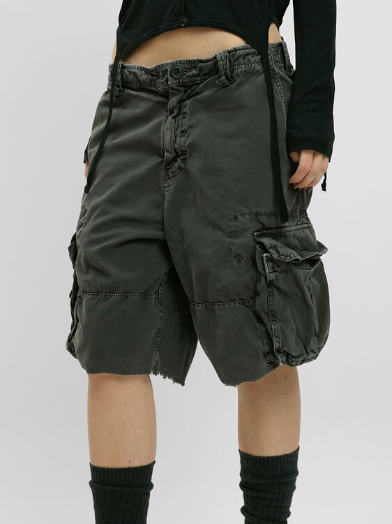 Grey Cargo Shorts 