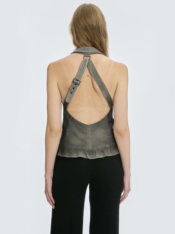 Leather Halter Vest 
