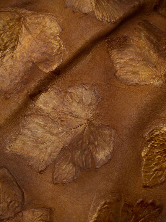 Embossed Leather Bucket Bag 