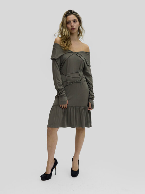 Cop Copine Greige Midi Dress 