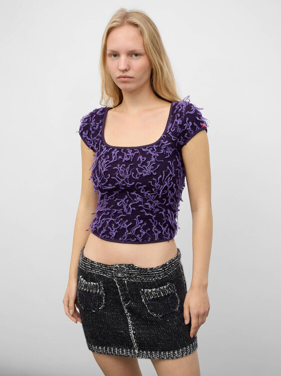 Miss Sixty Purple Fuzzy Top 