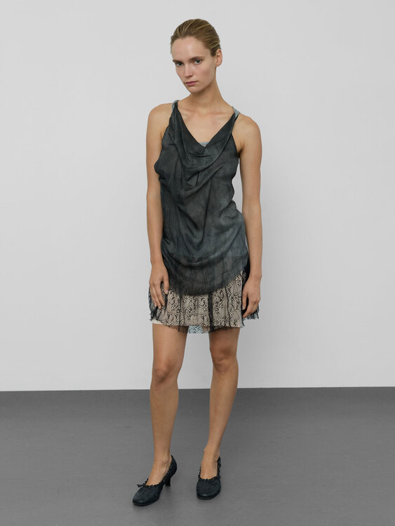 Grey Layered Sleeveless Top 