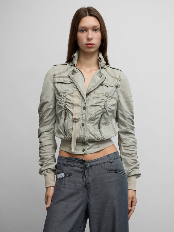 Gathered Zip Up Jacket 
