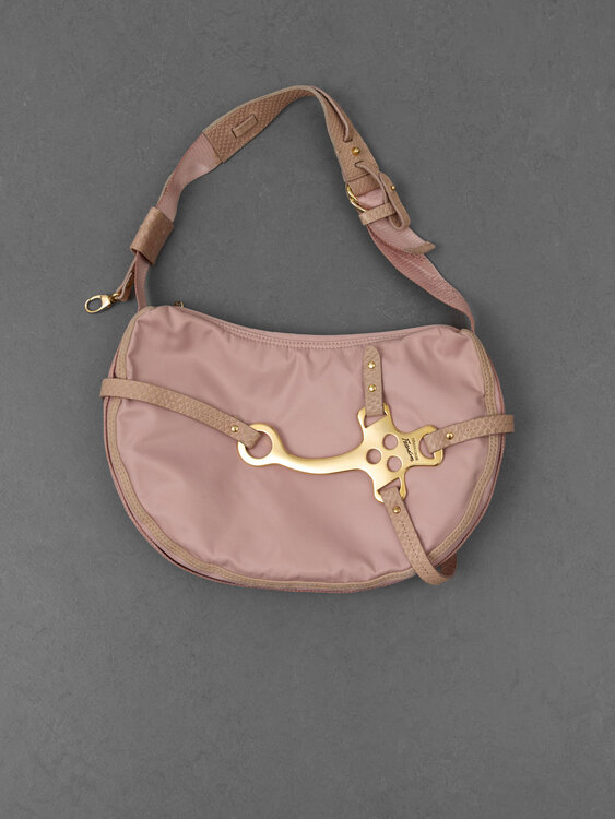 Cavalli Pink Shoulder Bag 