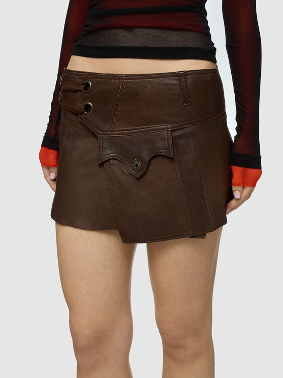 Diesel Wrap Leather Skirt 