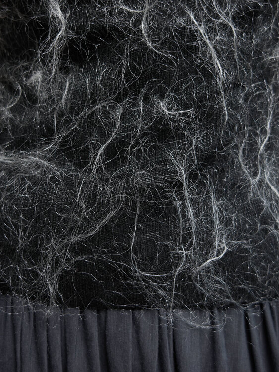 Silver Grey Fuzzy Bustier 