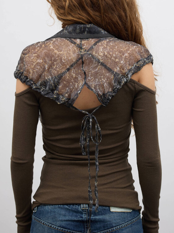 Embellished Cold Shoulder Top 