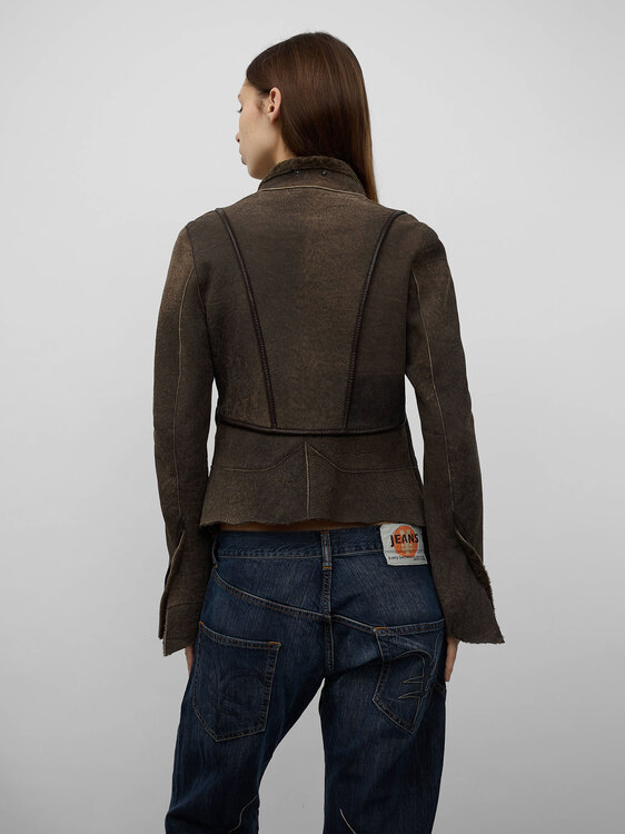 Brown Faux Suede Jacket 