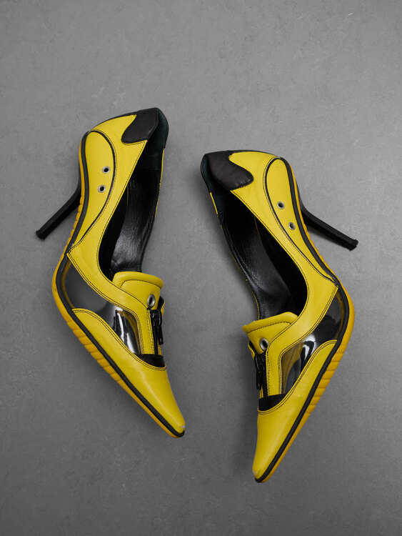 Black and Yellow Pumps 